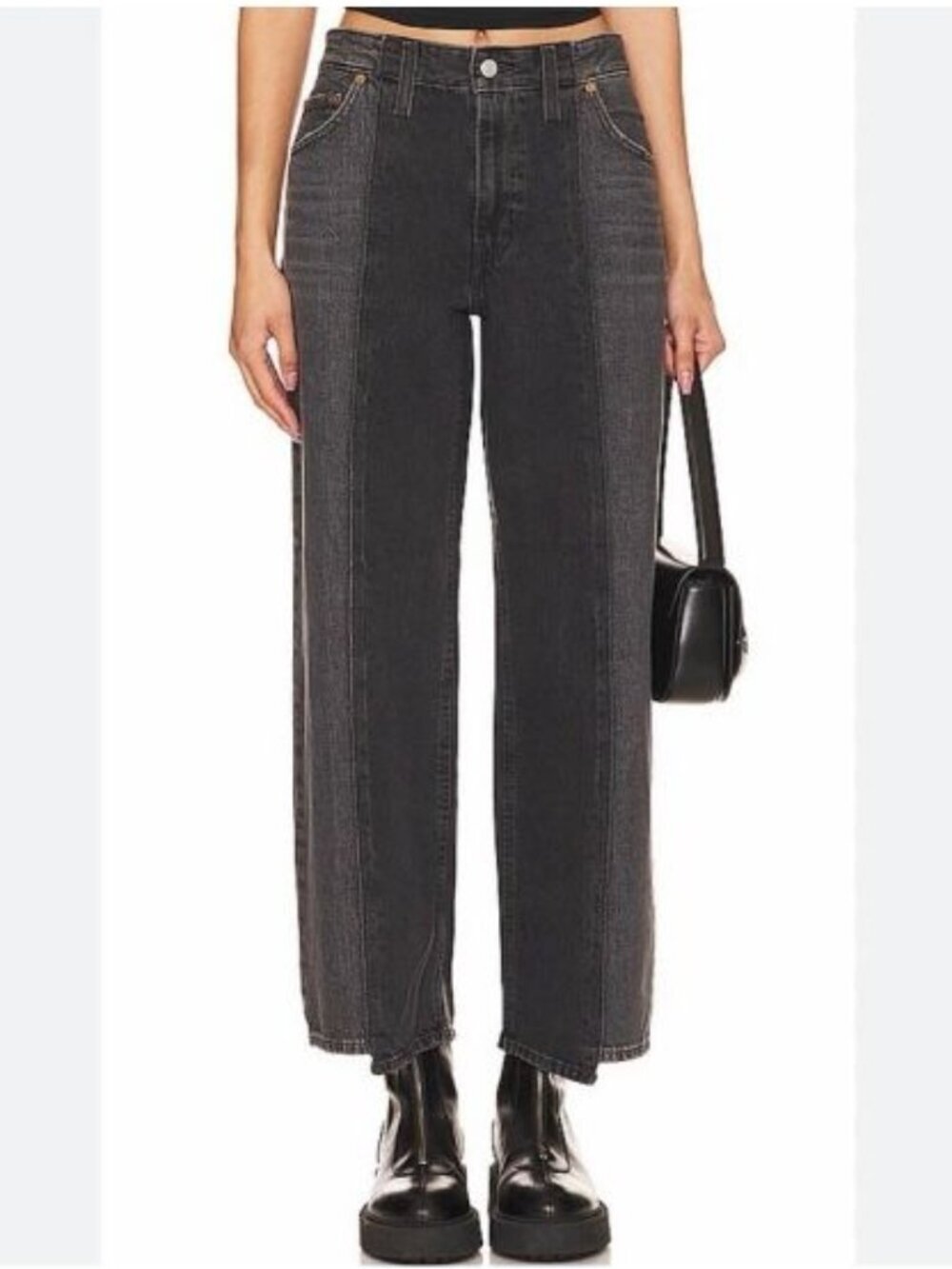 Levi’s Baggy Dad Jeans W25 L26 Black Recrafted High Rise Wide Leg Women’s